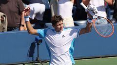 Matteo Arnaldi celebra su victoria contra Cameron Norrie en el US Open.