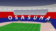 ‘Osasuna’, el mosaico de 22.500 cartulinas para la final de la Copa  del Rey