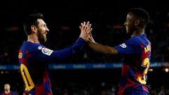 Messi y Ansu Fati, en un encuentro con el Barça.