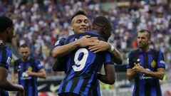 Milan (Italy), 03/09/2023.- FC Inter's forward Marcus Thuram celebrates with his teammates after scoring a goal during the Italian serie A soccer match between Fc Inter and Fiorentina at Giuseppe Meazza stadium in Milan, Italy, 03 September 2023. (Italia) EFE/EPA/MATTEO BAZZI
