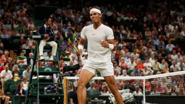 Nadal celebra un punto en Wimbledon.