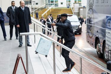 Aurélien Tchouaméni llegando al hotel. 