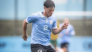 Thiago Lugano, canterano del Real Valladolid, con Uruguay sub-20.