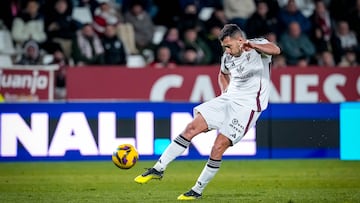 Álvaro Rodríguez, en la rampa de salida del Albacete