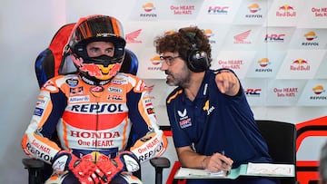 Marc Márquez con Santi Hernández.