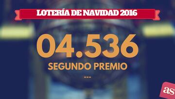 04.536, segundo premio del Sorteo de Navidad 2016