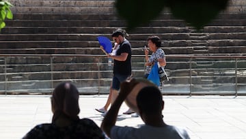 Viandantes soportan las altas temperaturas por las calles de Málaga, A 12 de agosto de 2025 en Málaga, Andalucía (España). La Agencia Estatal de Meteorología (Aemet) ha emitido un aviso por altas temperaturas en Málaga para este martes. La ola de calor, que afecta a gran parte del territorio nacional, vuelve a intensificarse en la zona, donde se esperan valores térmicos extremos.
12 AGOSTO 2025
Álex Zea / Europa Press
12/08/2025