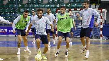 Entrenamiento de la Selección Española de fútbol sala.