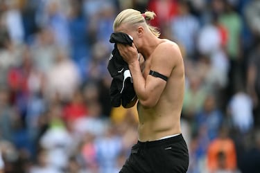 Erling Haaland tras la derrota del Manchester City frente al Brighton & Hove Albion.