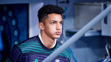 Alvaro Rodriguez of Real Madrid CF during a match between Real Madrid v RCD Espanyol as part of LaLiga in Madrid, Spain, on March 11, 2022. (Photo by Alvaro Medranda/NurPhoto via Getty Images)