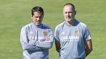 Loreto, junto a Víctor Fernández, en un entrenamiento.