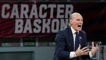 Dusko Ivanovic, entrenador del Baskonia, durante el partido de la Euroliga ante el Alba Berlín.