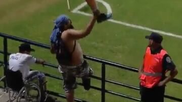 El fan más pasional de Quilmes: ¡celebró la victoria con su pierna ortopédica!