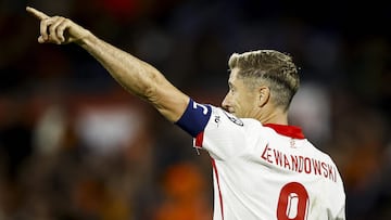 Robert Lewandowski, en el partido de la selección polaca ante Holanda.