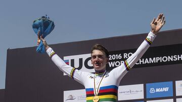 Brandon McNulty tras proclamarse campeón del mundo de contrarreloj en la categoría junior.