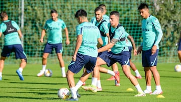 Momento del entrenamiento del Cádiz.