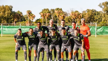 Once inicial del Ceuta en Montecastillo ante el Leiria.