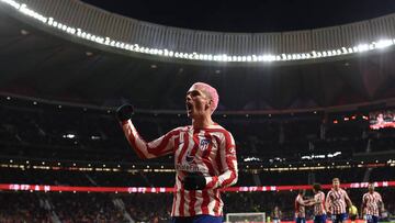 Griezmann celebra un gol del Atlético en un Cívitas Metropolitano lleno.