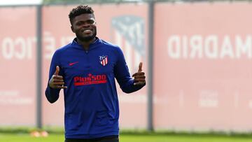 Thomas entrenando con el Atlético