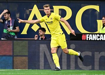 Sorloth festeja su primer gol como jugador del Villarreal.