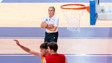 Sergio Scariolo, en un entrenamiento de la Selección