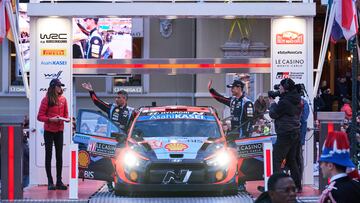 2023 FIA World Rally Championship Round 1,
Rallye Monte-Carlo 2023, 19-22 January 2023
Dani Sordo, Candido Carrera, Hyundai i20 N Rally1 Hybrid, Podium during Day 3 of WRC Rallye Monte-Carlo 2023
Photographer: Romain Thuillier
Worldwide copyright: Hyundai Motorsport GmbH