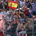 El piloto español se ha mostrado eufórico en su celebración con el público en Jerez.