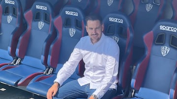 Sergi Guilló, durante su presentación como entrenador del Huesca.