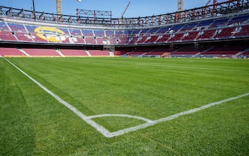 Vista del avance de las obras en el interior del estadio.