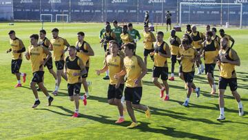 El Getafe entrenándose.
