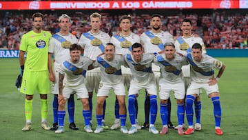 El once titular del Deportivo en el partido de Los Cármenes.