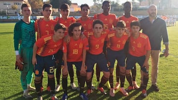 Los jugadores de la selección española Sub-15 posan para un medio gráfico.