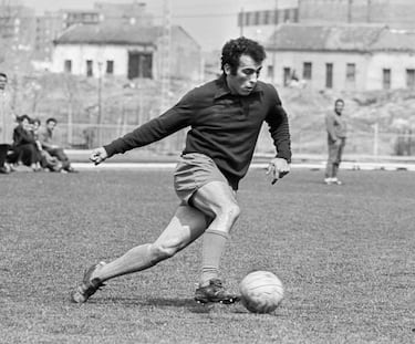 'El Brujo' durante un entrenamiento con el Real Madrid en el año 1973.