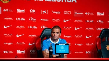 El entrenador del RCD Mallorca, Jagoba Arrasate, en la rueda de prensa previa a la visita al Real Madrid.