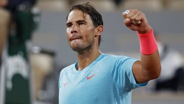 Rafa Nadal celbra su victoria ante Stefano Travaglia.