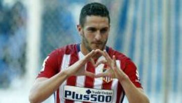 Koke celebra el gol conseguido contra el Espanyol.