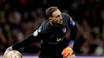 MADRID, SPAIN - JANUARY 26: Jan Oblak of Atletico Madrid during the Spanish Copa del Rey match between Real Madrid v Atletico Madrid at the Estadio Santiago Bernabeu on January 26, 2023 in Madrid Spain (Photo by David S. Bustamante/Soccrates/Getty Images)