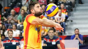 La selección española, durante un partido del europeo.