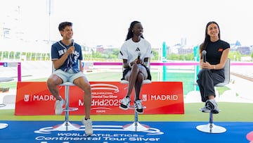 Elvin Josué Canales, Fátima Diame y Blanca Hervás, en Vallehermoso.