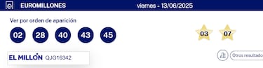 Euromillones: comprobar los resultados del sorteo de hoy, viernes 13 de junio