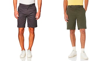Ve al trabajo con estilo con estos pantalones chinos cortos para hombre