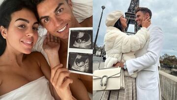 Georgina Rodríguez y Cristiano Ronaldo; y Paddy junto a Marcos Llorente.