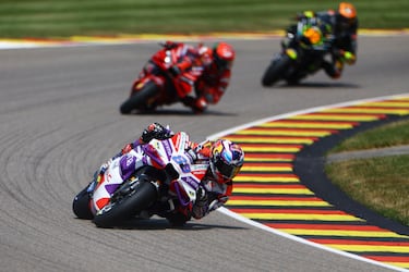 Jorge Martín durante el Gran Premio de Alemania de Moto GP en el circuito de Sachsenring.