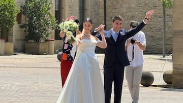 June y Ander en la boda.