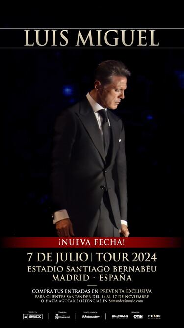Segundo concierto de Luis Miguel en el Bernabéu: fecha, precios y cuándo salen las entradas
