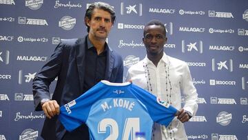 Caminero y Koné, en la presentación del delantero marfileño.