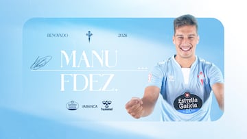 Anuncio de la renovación del defensa Manu Fernández por el Celta hasta 2028.