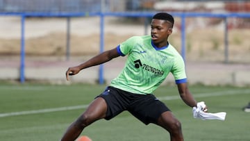 Florentino Luís, en un entrenamiento con el Getafe.