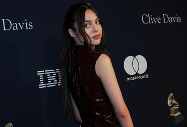 Olivia Rodrigo durante la alfombra roja de la pre gala de los Premios Grammy. 