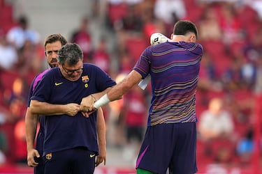 Joan García da el susto antes del partido ante el Mallorca